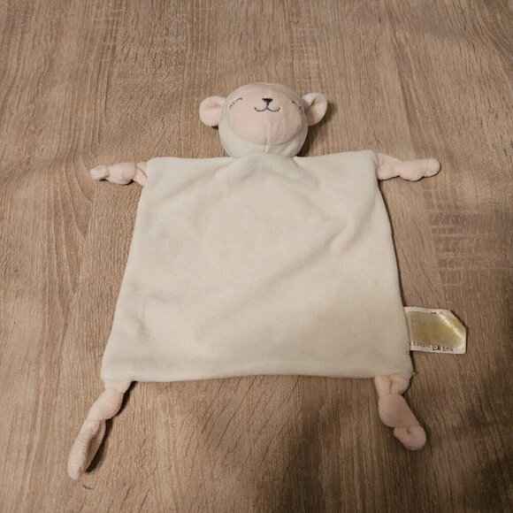 Dan Dee Lamb Baby Security Blanket Lovie Lovey Rattle Soft Plush Toy Ivory Pink - Picture 1 of 5